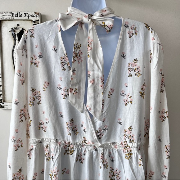 NWT Free People Cottagecore Women’s Petit Fours Ivory Floral Mini Dress Size XL - Picture 7 of 12